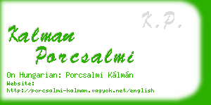 kalman porcsalmi business card