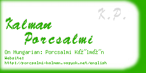 kalman porcsalmi business card